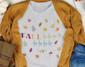 Herfst la la Herfst Bladeren Shirt, Herfst Oogst Shirt, Herfst Shirt, Pompoen Spice Shirt, Herfst Vrouwen Shirt, Herfst Grafisch T-shirt, Leraar Tshirt
