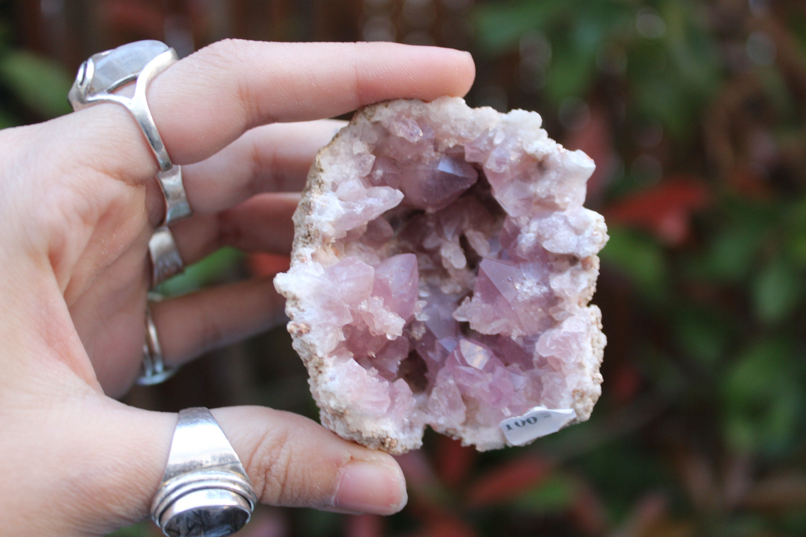 Superbe Grande Géode d'améthyste Rose à Prix Réduit Lire La Discription