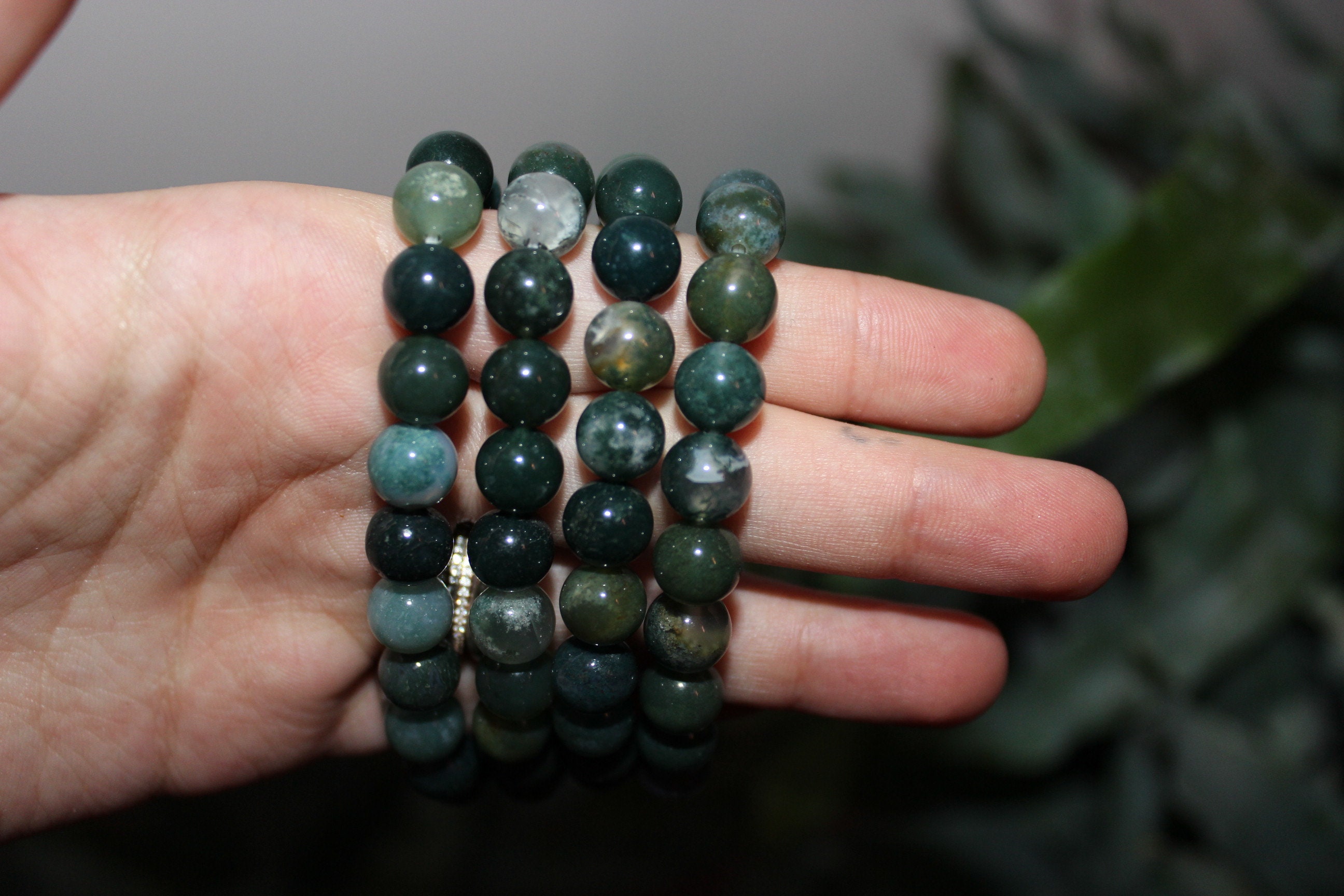 Moss Agate Bracelet Perlé