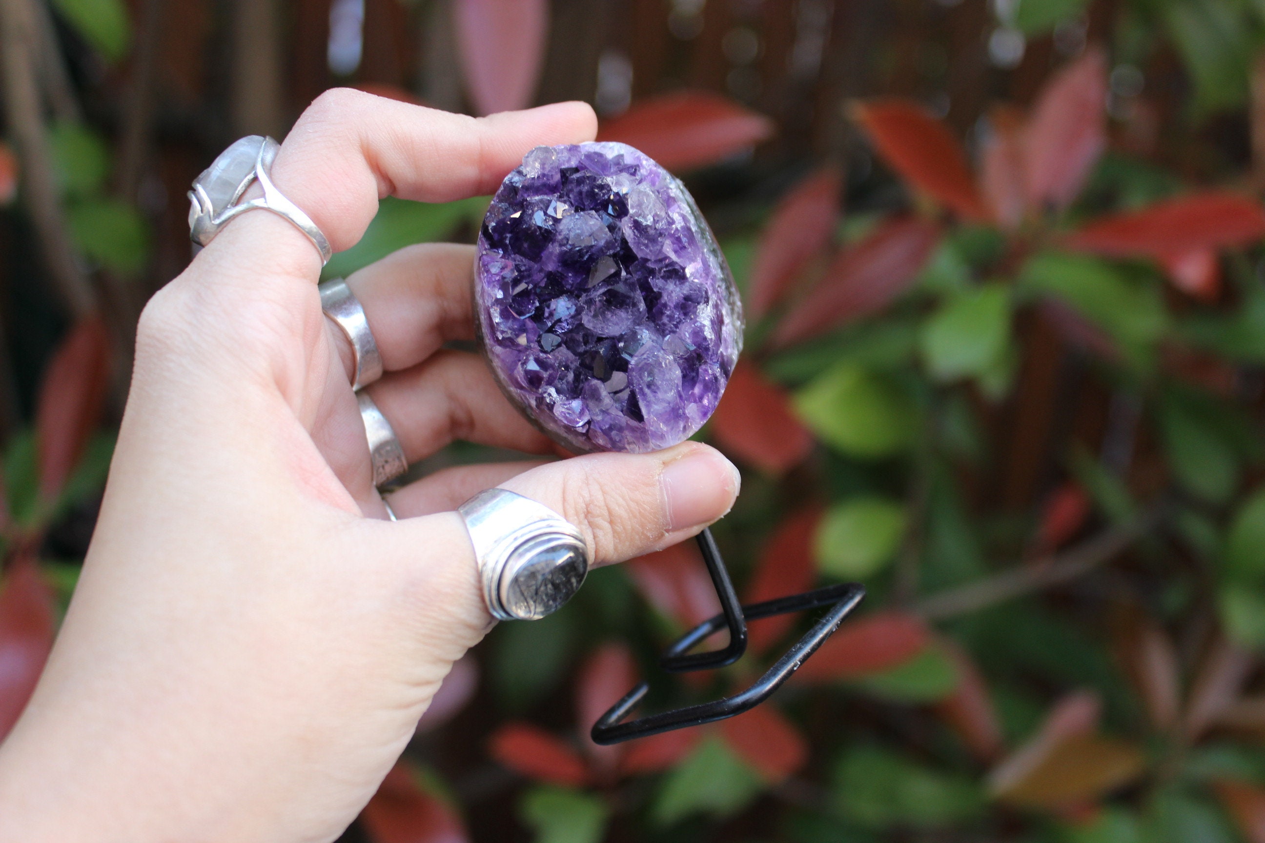 Uruguay Amethyst Extra Qualité Druzy sur Stand