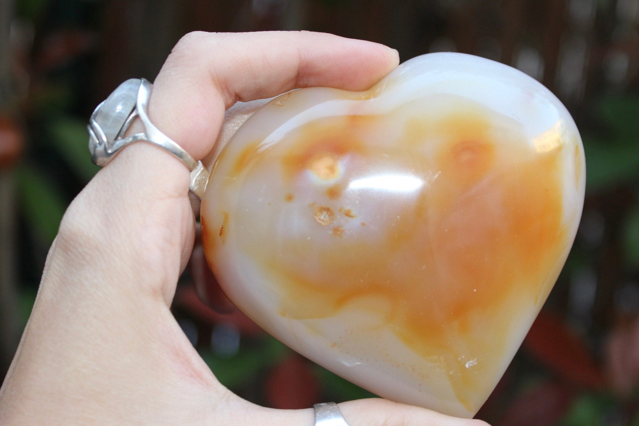 Beau Grand Cœur de Cornaline