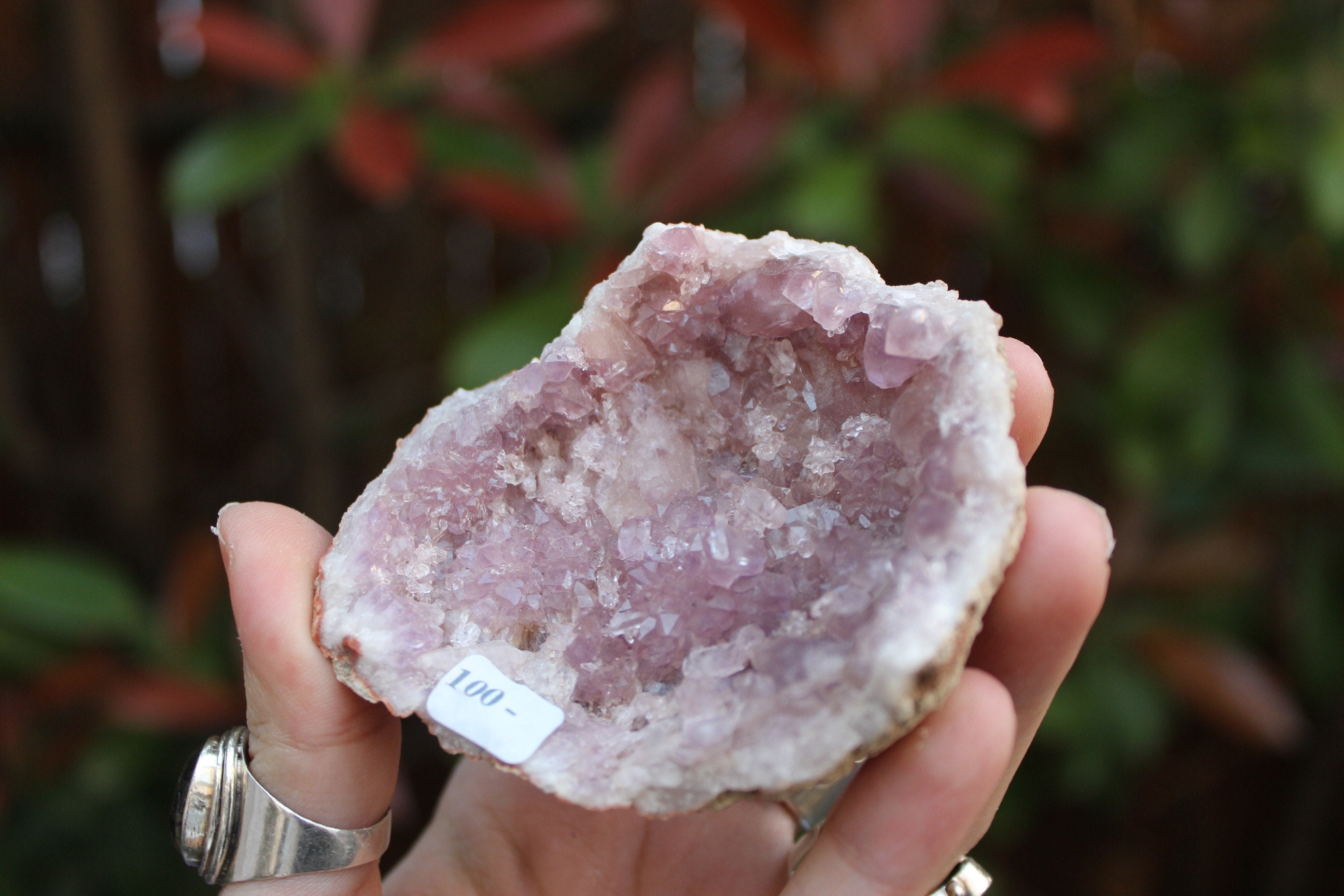 Belle Grande Géode d'améthyste Rose