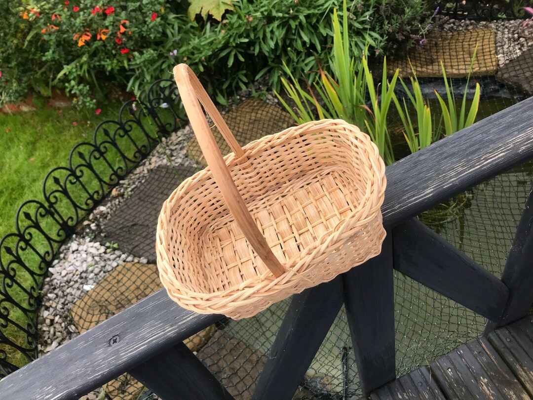 Rectangular Shaped Wicker Cane Basket With Handle Etsy UK