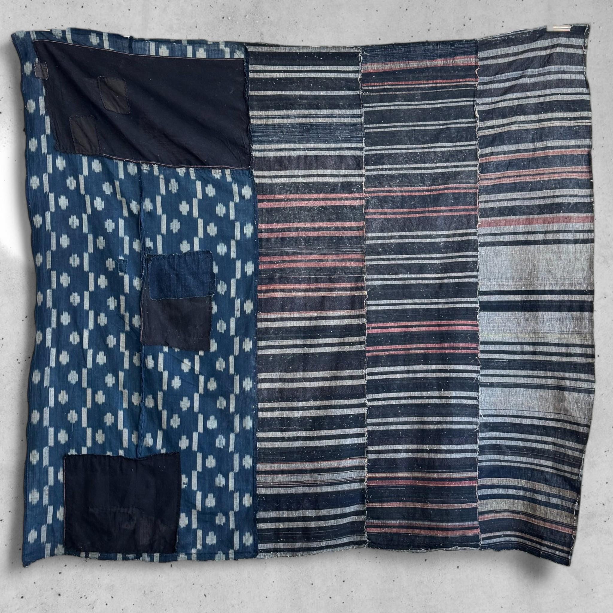 BORO Japanese Patchwork Textile Kasuri Ikat and Zanshi-ori 残糸織