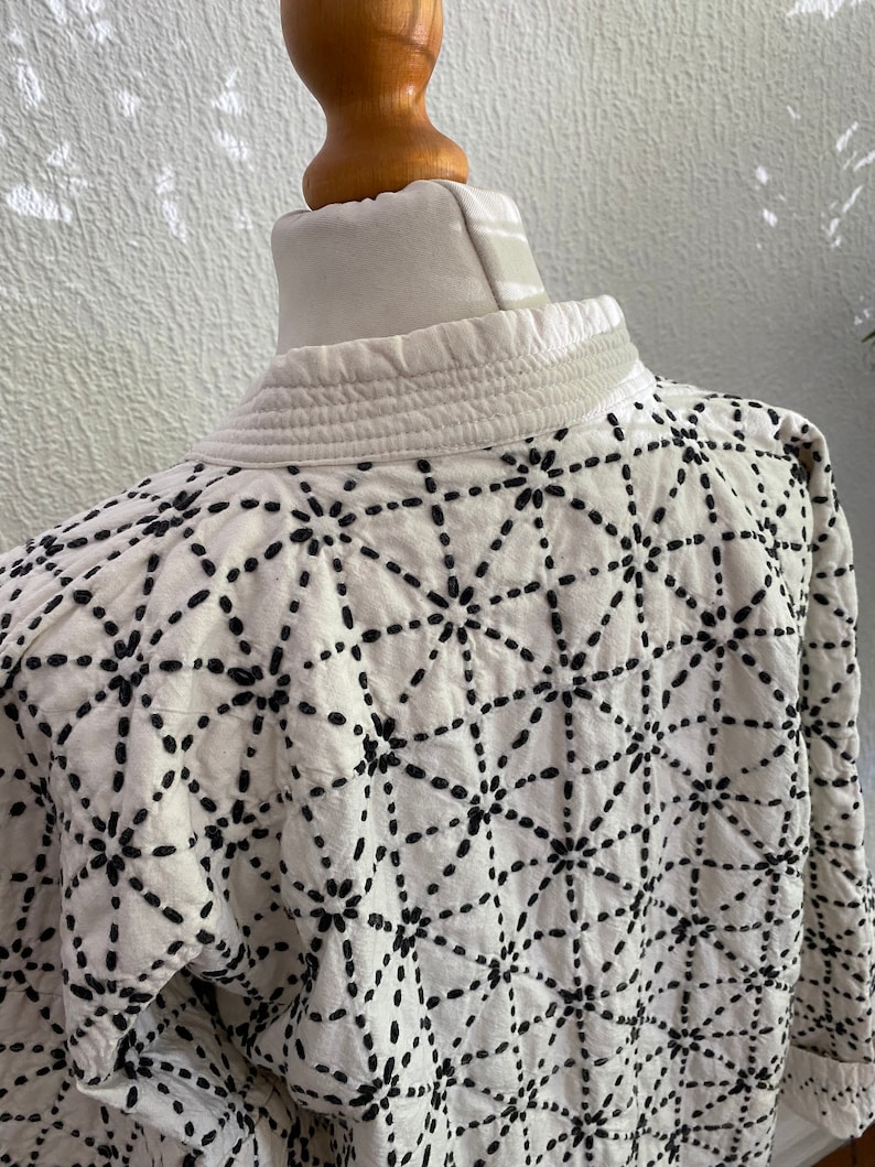 used Sashiko white Kendo Jacket/ durable cotton jacket/unisex/ size Men's M/ CBD10 image 7