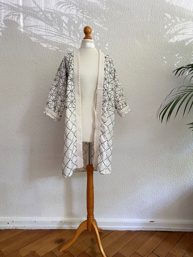 used Sashiko white Kendo Jacket/ durable cotton jacket/unisex/ size Men's M/ CBD10 image 2