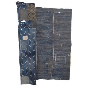 BORO Japanese patchwork textile CB57 / Bingogasuri 備後絣 and Zanshi-ori