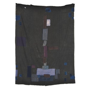 BORO Japanese patchwork textile CB62/  Sumi(chacoal) dye 松煙染め