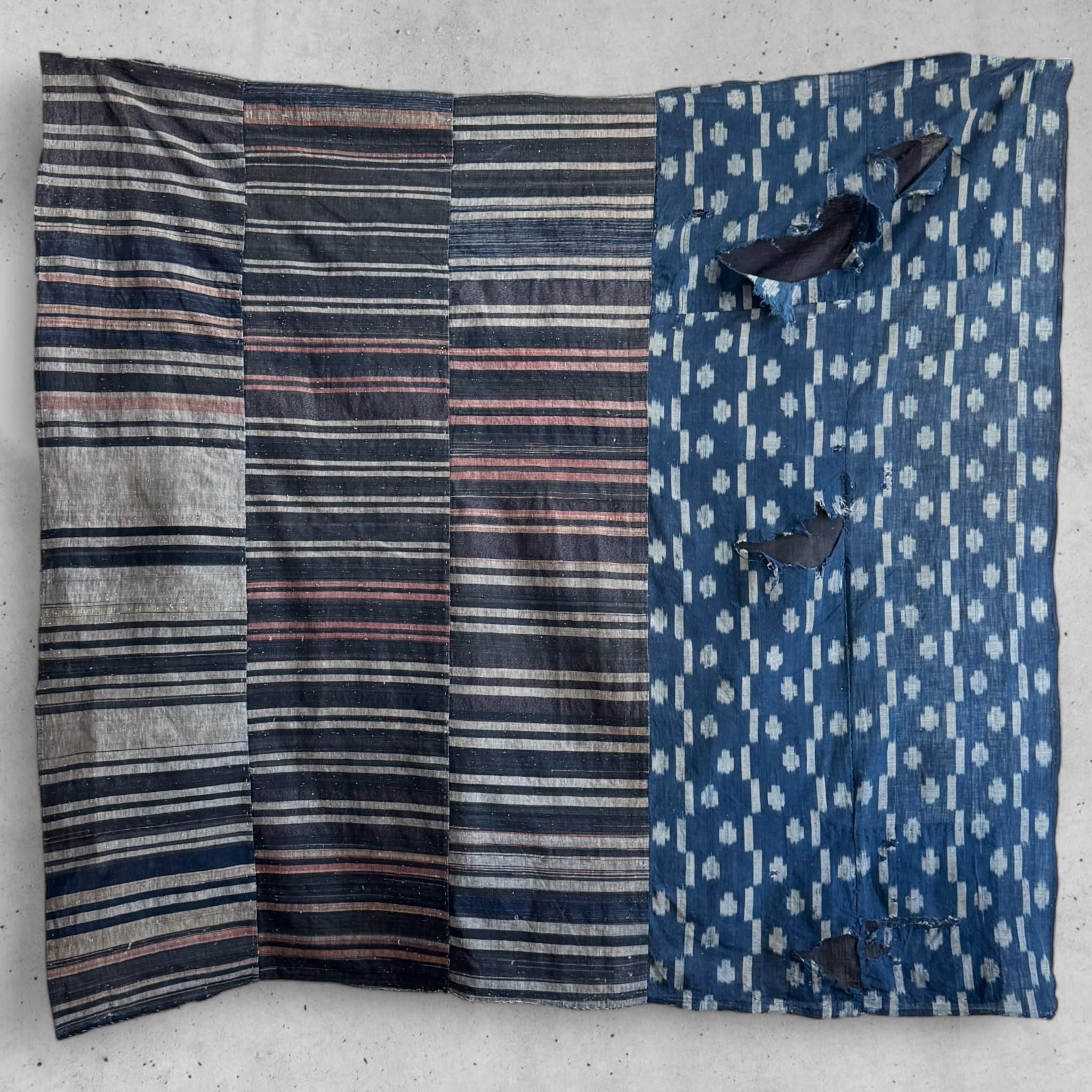 BORO Japanese Patchwork Textile Kasuri Ikat and Zanshi-ori 残糸織