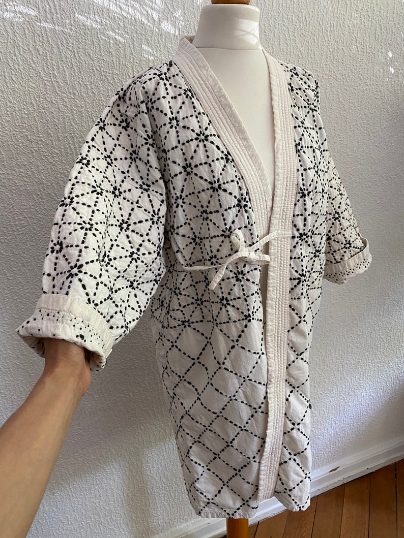 used Sashiko white Kendo Jacket/ durable cotton jacket/unisex/ size Men's M/ CBD10 image 4
