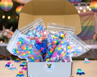 120-Pack Pride FIDGET FROGS (1.6") | Gaynimals® | Bulk lgbtq+ Fidgets | Swag Bags, Gifts, Event Favors, Table Scatter, Parade, Party