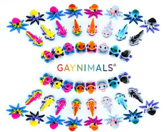 Gaynimals® - 100+ BULK Mini Fidget Animals - Pride Gifts - Rainbow Pocket Pets - Rainbow, Trans, Gay, Nonbinary, Lesbian, Ace, MLM, Bi