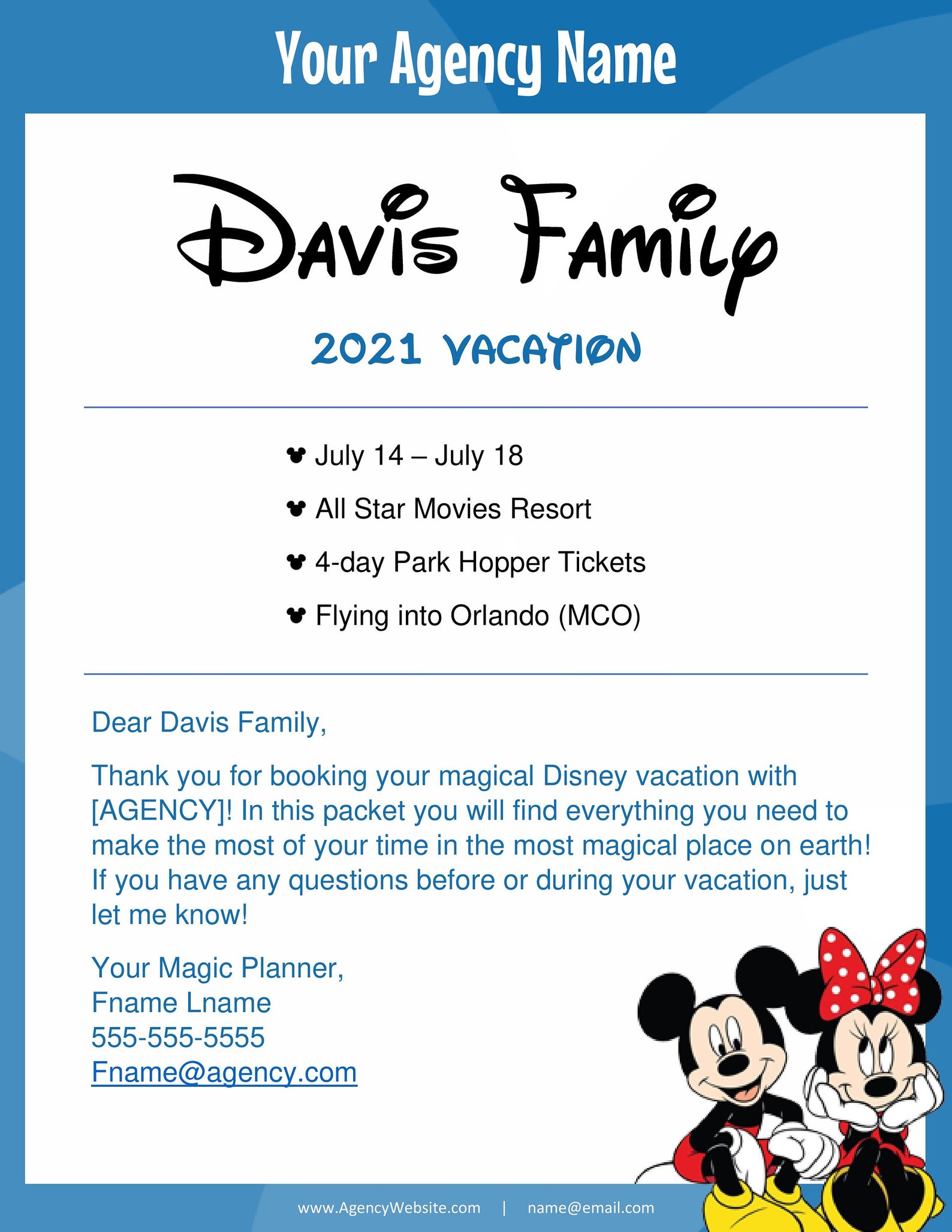 Disney Travel Agent Client Packet Template Kit | Etsy