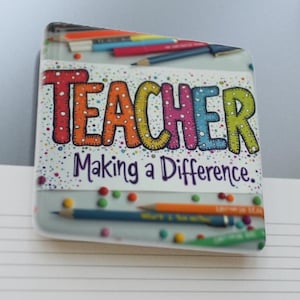 Teacher Appreciation Magnet, Fun Porcelain Magnet for Gifts, Classroom Decor, Colorful Teacher Magnet, Meaningful Gift for Educators