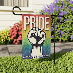 Pride-tuinvlag, kleurrijke buitenbanner, LGBTQ+-huisdecor, Always Be Yourself-vlag, tuindecor voor vieringen, Pride Month