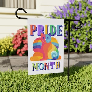 Pride Month Flag with Cat, Purrfect Pride Flag, Pride Flag for Cat Lovers, Cat Pride, White Rainbow Flags for Yard and House