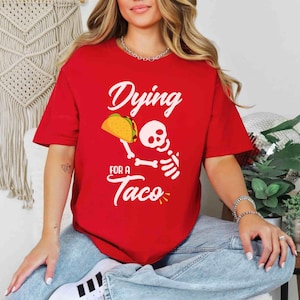 Funny Taco Skeleton Comfort Colors T-Shirt, Halloween Shirt, Foodie Gift, Taco Lover&#39;s Tee, Quirky Gift Idea, Casual Style