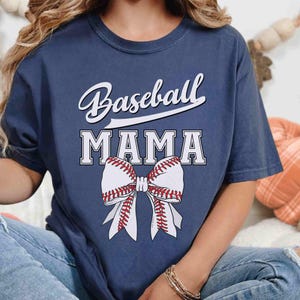 Baseball Mama T-Shirt, Comfort Colors, Coquette Shirt for Sports Moms, Gift for Softball Lovers, Perfect for Game Days, Mother&#39;s Day