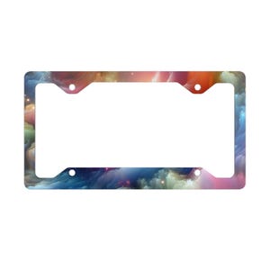Colorful Galaxy Metal License Plate Frame - Car Accessories, Unique Gift, Vehicle Decor, Personalized Auto Frame, Car Enthusiast