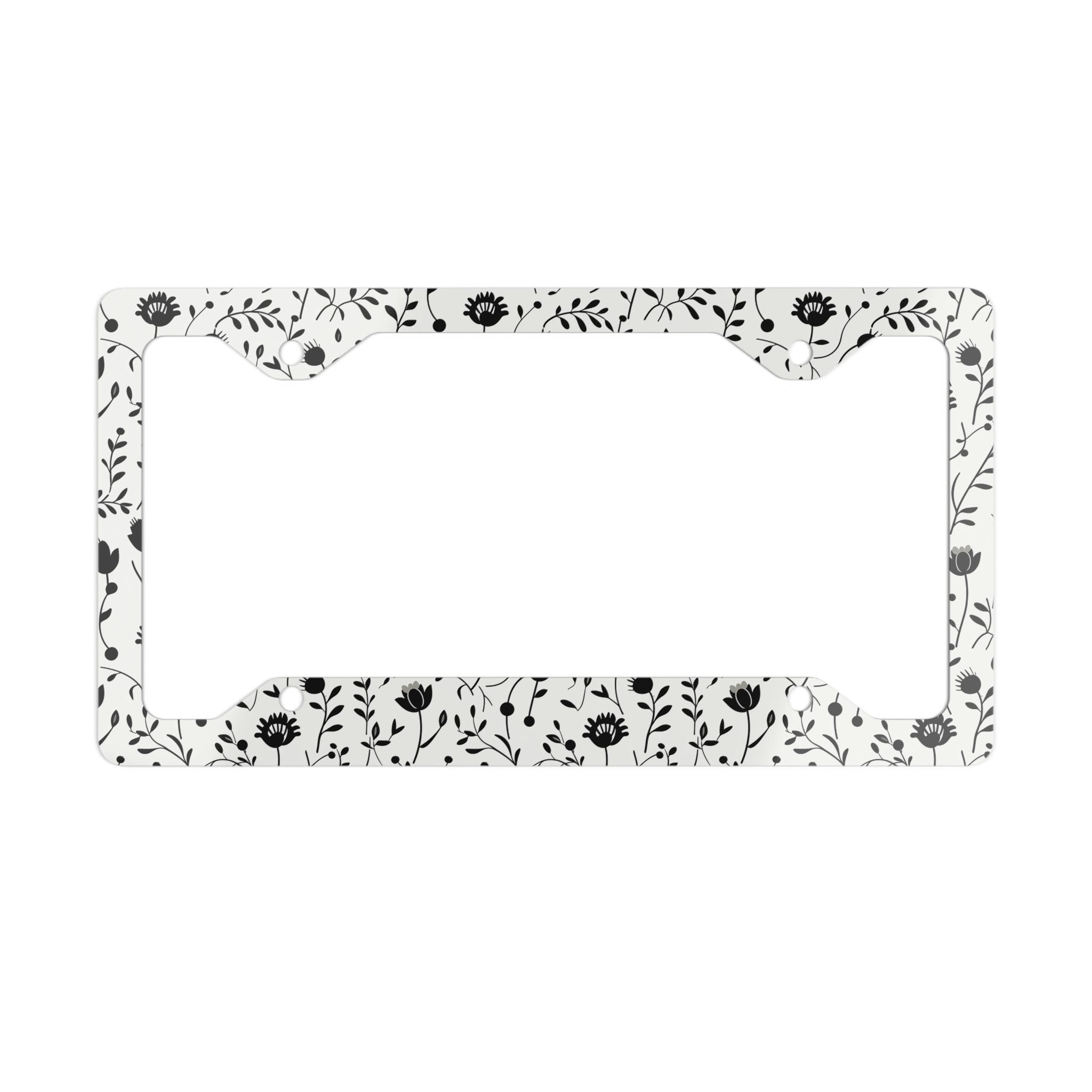 Black & White Zebra Print License Plate Frame - Aluminum, 12x6 Inch, 2-Hole Design For US Vehicles - View #7