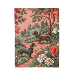 Doxie Dog Lovers Samt-Plüsch-Decke, Blumen-Dackel-Dekor, Geschenk für Doxie-Besitzer, Kuschelige Decken, für den Innenbereich, Dackel-Decke