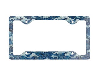 Japanese License Plate Frame, Japanese Sea Waves