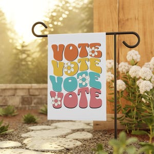 Vote Garden Flag,  House Flag, Retro Vote Sign, Election 2024 Vote Sign