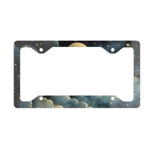 Night Sky Metal License Plate Frame, Night Sky Gift, Vehicle Decor, Adventure Lover Gift, Nature Enthusiast Gift, Custom