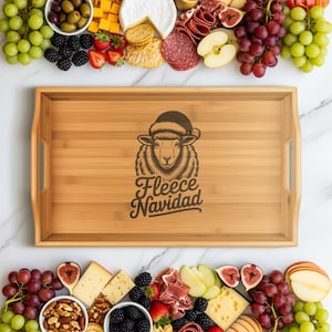 Bamboo Serving Tray, Rustic Kitchen Decor, Eco-Friendly Gift, Breakfast in Bed Tray, Party Platter, Gift for Host, Bamboo Tray