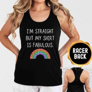 Ally Tank Top, Rainbow Racerback Tank - LGBTQ Pride Shirt, Summer Workout Top, Gift for Friends, Casual Everyday Wear, Festival Top