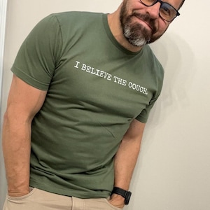 I Believe the Couch Soft Cotton Tee JD Vance Funny Shirt JD Vance T-Shirt, couches for Kamala, 2024 election shirt, trending meme