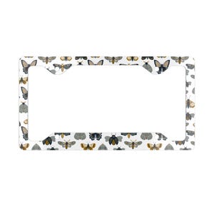 Butterfly Moth Metal License Plate Frame for Nature Lovers, Vehicle Accessory, Car Decor, Insect Enthusiasts, Unique Gift