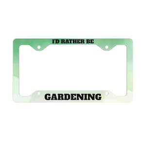 Gardening License Plate Frame, Plant Lover Car Tag Holder, Garden Enthusiast Auto Accessory, Green Thumb Vehicle Plate Cover, Botanical Gift