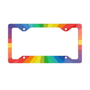 Rainbow LGBTQ License Plate Frame, Pride Car Decor, Equality Gift, Car Accessory, LGBT Supporter, Rainbow Flag Car Tag Holder