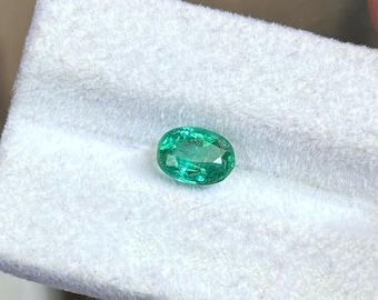Natural Zambian Emerald Oval 1.5 carat Oval Shape Size-7.2x5.4x3.7mm.High Quality Emerald Loose emerald Stone High Luster Zambian emerald