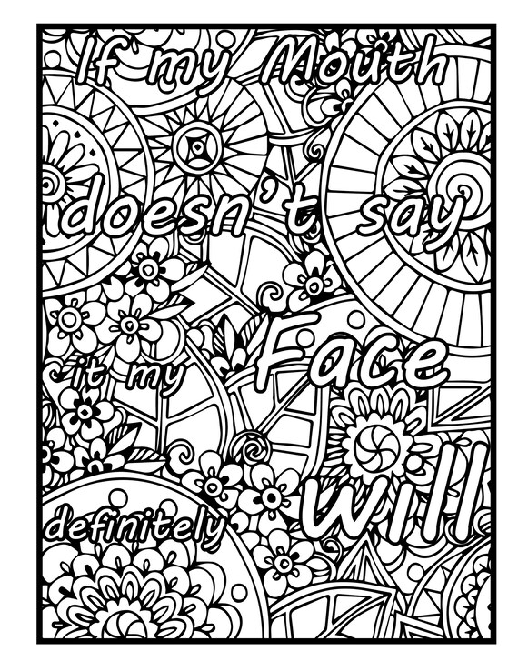 26 page sarcastic quote coloring book etsy