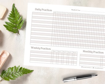 Printable SELF-CARE PLANNER Beige, Self-Care Practices, Self Care Tracker, Printable Self Care Checklist, Self-Care Schedule, Self Care List