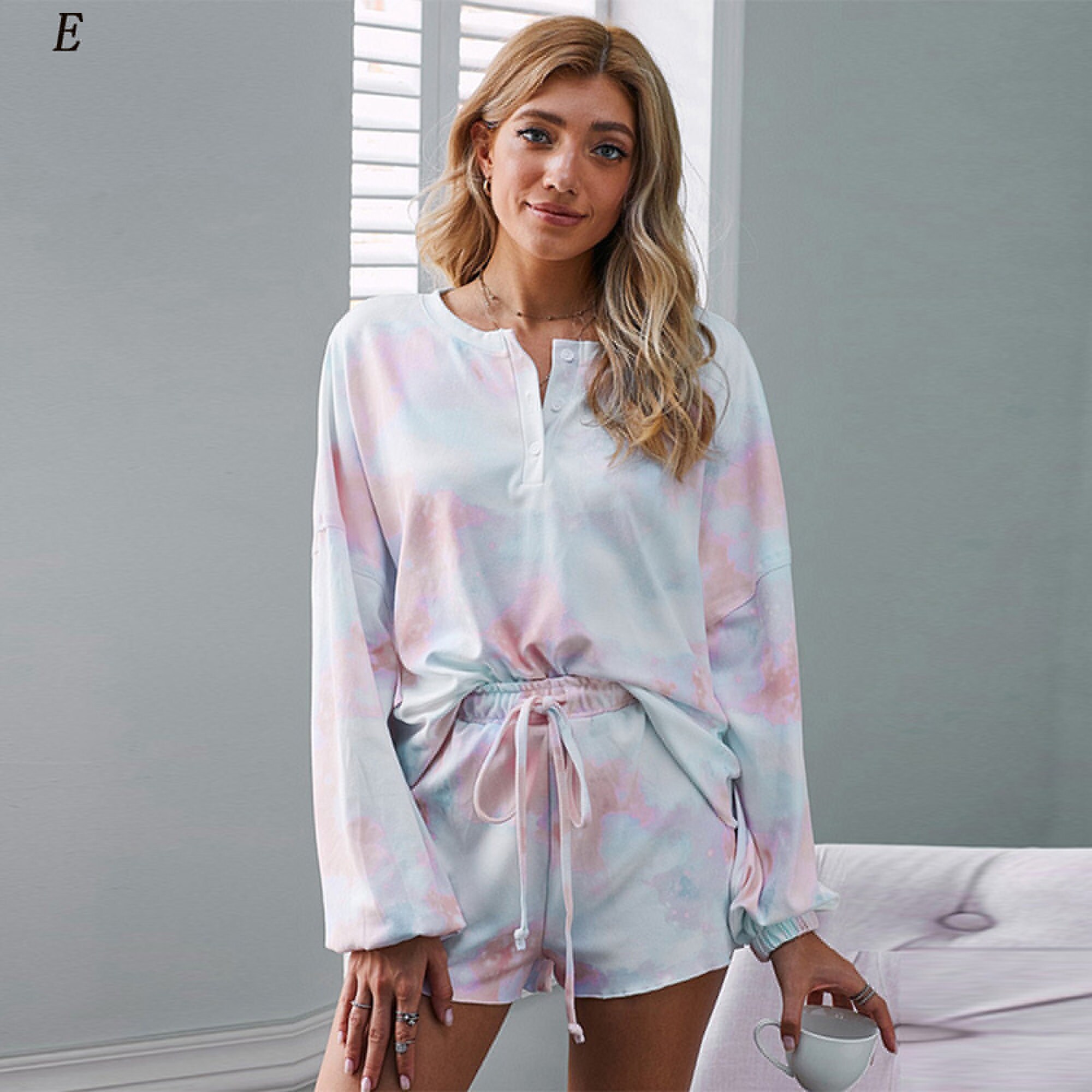 Women's Set Tie Dye Tie Dye Pajamas Pajamas Suit Summer Etsy
