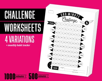 Utmaningsarbetsblad: 500 och 1000 minuter
