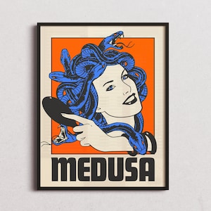 Medusa Decor Medusa Wall Art Greek Mythology Poster Snake - Etsy