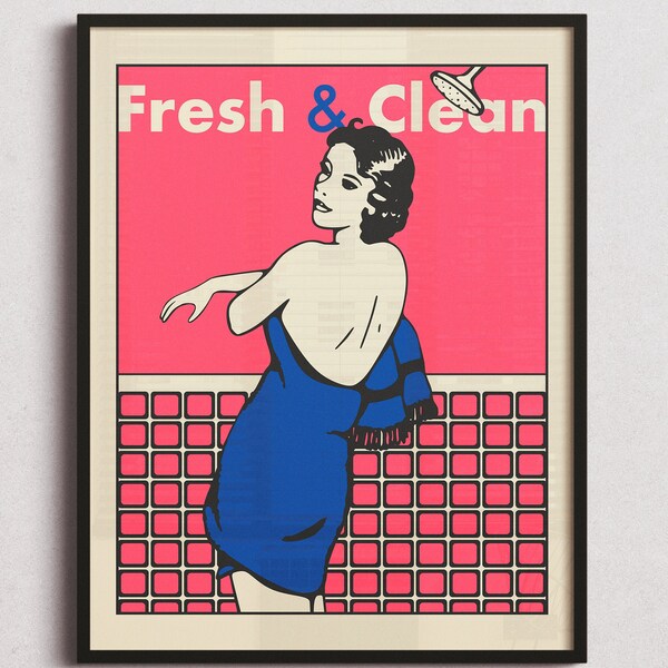 Bathroom Poster, Woman in Bathtub, Relaxing Wall Art, 1920s 1930s ...