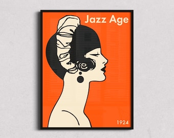 Art Deco Flapper Poster, 1920s Woman Print, Roaring Twenties Wall Art, Jazz Age Decor, Feminist Art, Beauty Salon Print, Gift for Her