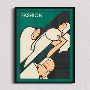 1920s Art Deco Fashion Poster: Glamour Magazine Cover Print