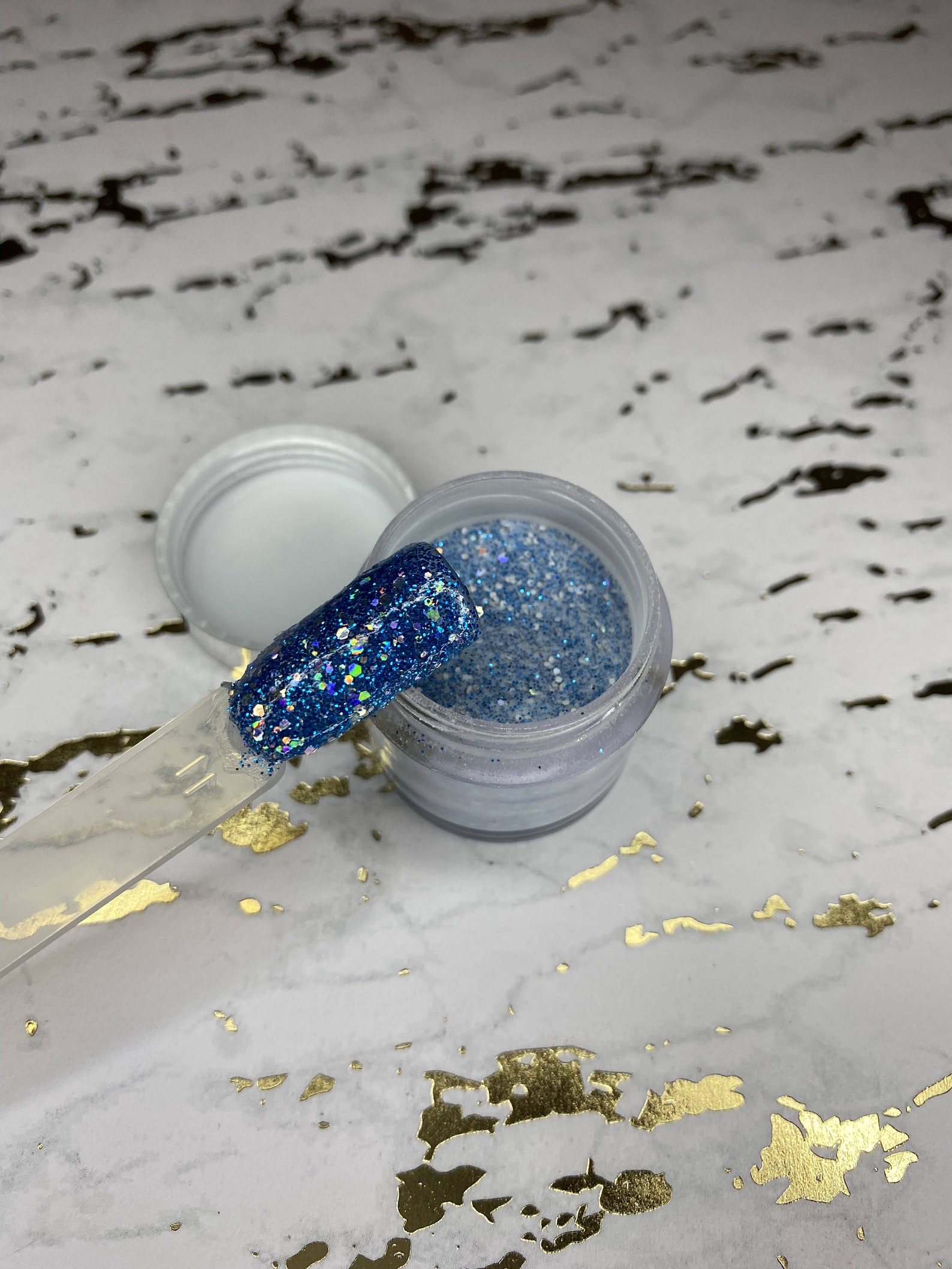 Sapphire Glitter dip powder dip powder for nails Glitter | Etsy