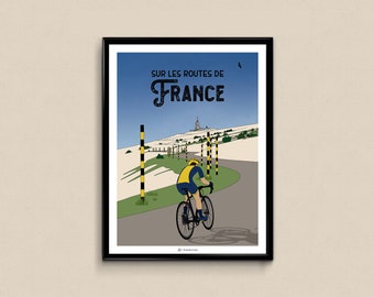 Affiche Sur les routes de France - en vélo