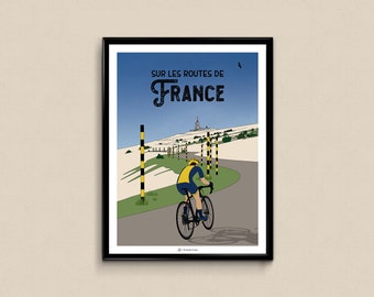 Poster On the roads of France - by bike