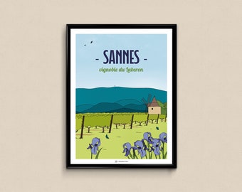 Poster Sannes, Luberon vineyard