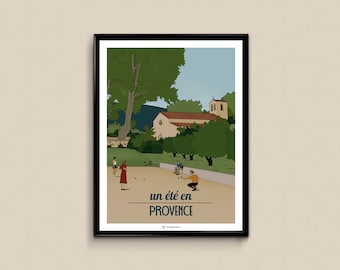 Poster A Summer in Provence - Saint-Barthélemy Church in Vaugines