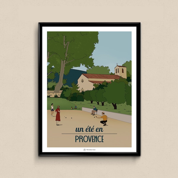 Affiche Un été en Provence - église Saint-Barthélemy de Vaugines