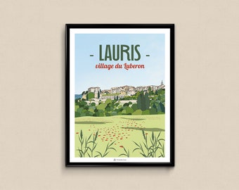 Poster Lauris, village of Luberon
